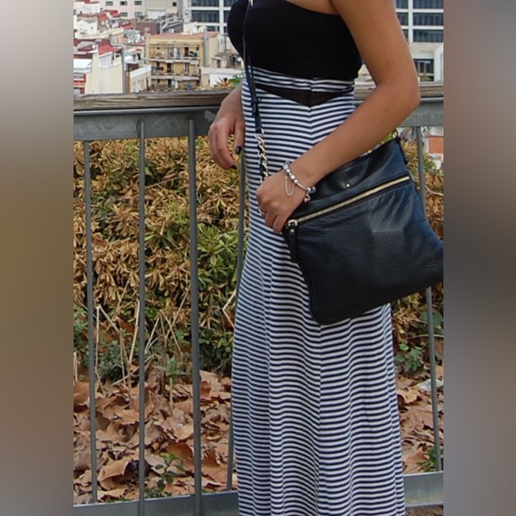 Hurley Strapless Maxi Striped Dress with Mesh Cutouts - Picture 3 of 3